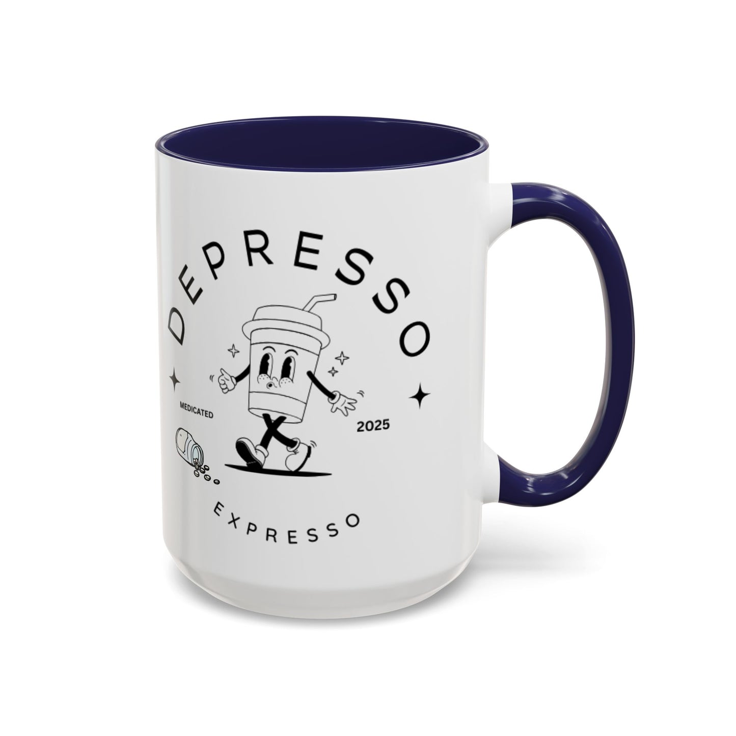 Coffee Mug, Funny Espresso Mug, Gift for Coffee Lovers, Depresso Expresso Humor Cup, Kitchen Decor, Barista Gift, Quirky Beverage Cup,