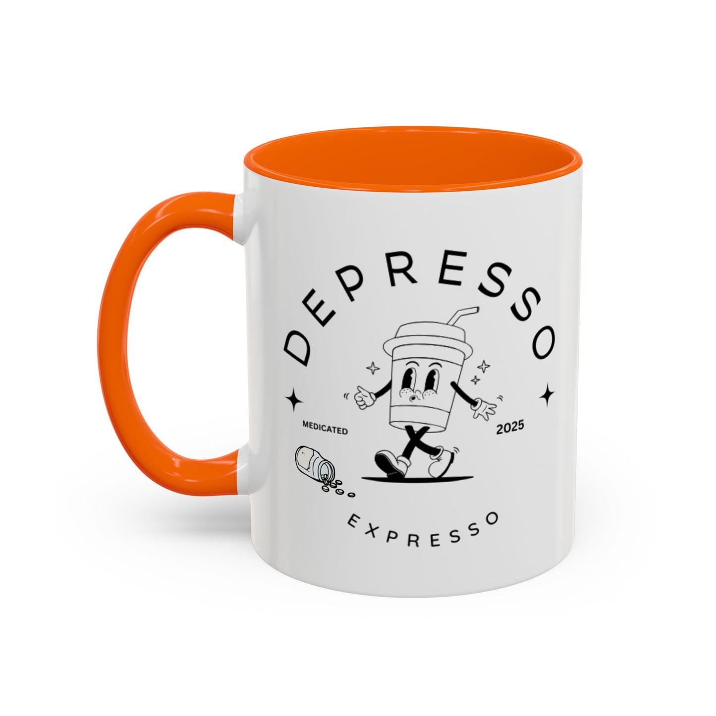 Coffee Mug, Funny Espresso Mug, Gift for Coffee Lovers, Depresso Expresso Humor Cup, Kitchen Decor, Barista Gift, Quirky Beverage Cup,