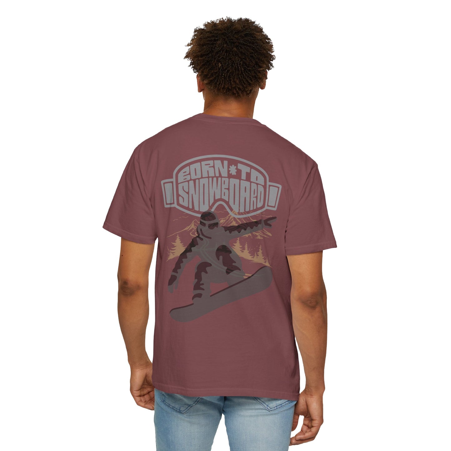 Born to Snowboard T-shirt, Unisex Garment-Dyed Tee, Snowboarding Apparel, Winter Sports Gifts, Adventure Clothing, Outdoor Lifestyle