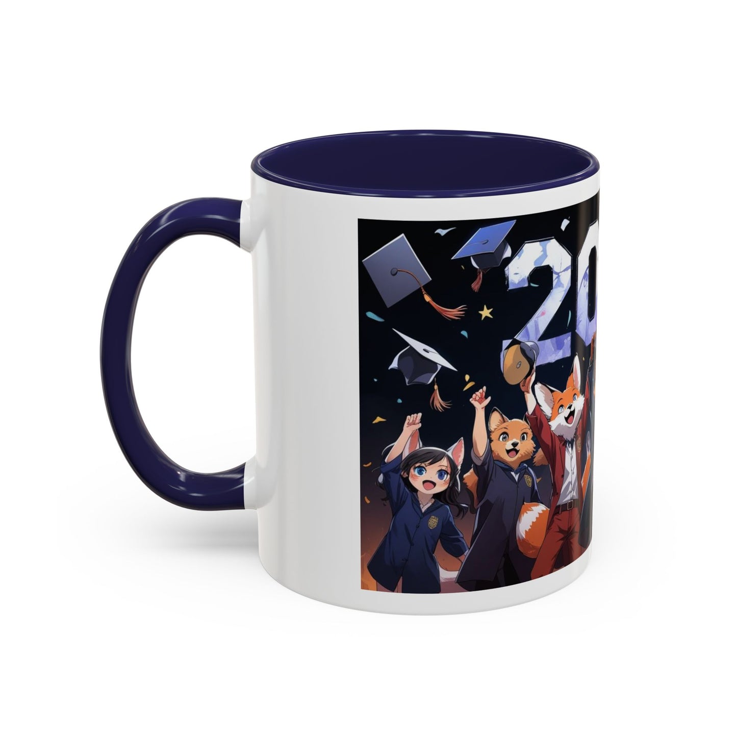 Anime Animals Graduation Celebration Coffee Mug, Funny Animal Graduation Mug, Custom Graduate Gift, Class of 2025 Mug, Unique Graduation Present