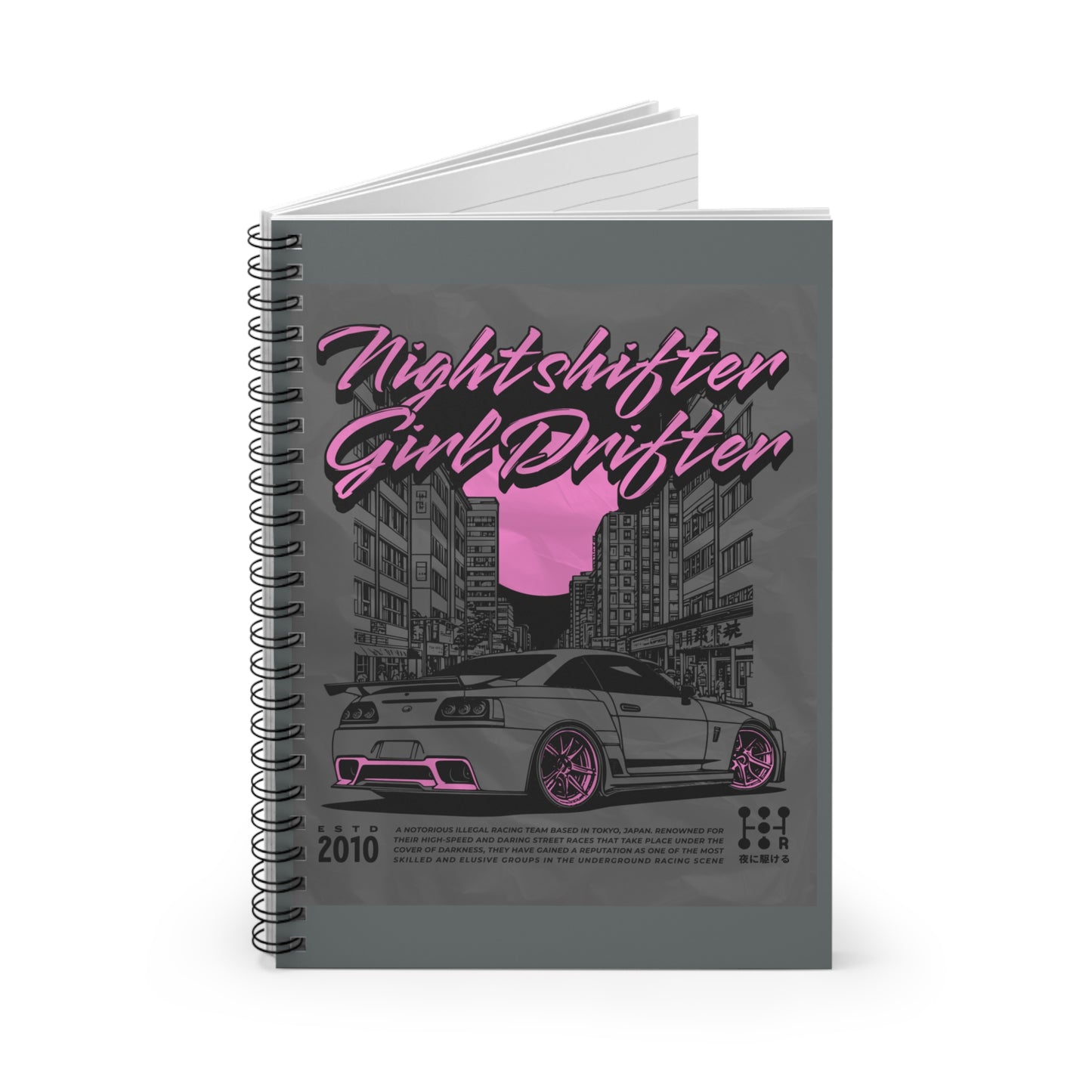Nightshifter Girl Drifter Spiral Notebook - Ruled Line, Car Enthusiast Journal, Gift for Girls Who Drift, Vintage Car Notepad, Stylish [...]