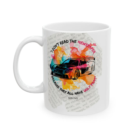 Colourful Fast and Furious Ceramic Mug, Coffee Cup for Motivation, Unique Gift for Friends, Home Decor, Happy Mornings
