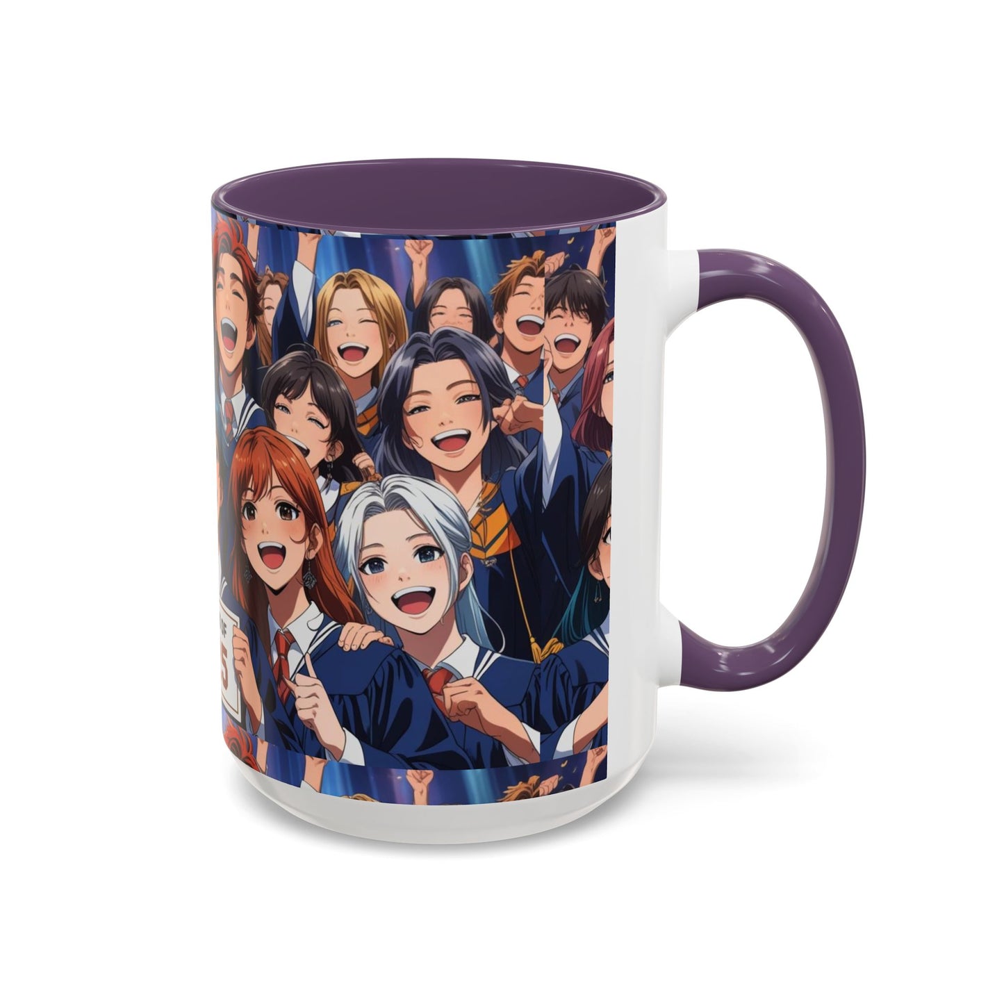 Anime Graduation Celebration Coffee Mug, Class of 2025 Mug, Anime Friends Mug, Gift for Graduates, School Spirit Mug