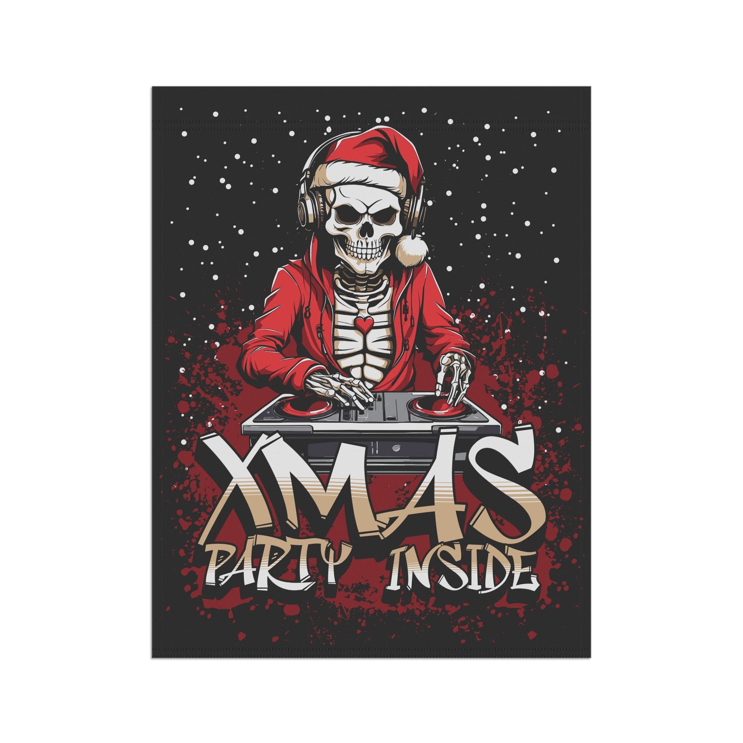 Festive Skeleton Banner, Halloween Party Decor, Xmas Garden Flag, Spooky Home Decoration, Unique Holiday Banner