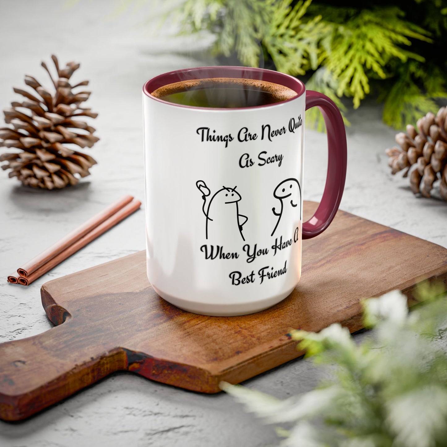 Best Friend Coffee Mug, Colorful Friendship Mug, Cute Gift for Friends, Inspirational Quote Mug, 11oz, 15oz