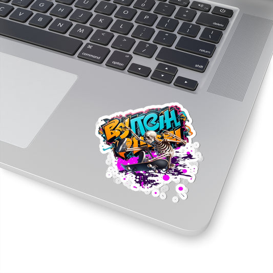 Cool Graffiti Kiss-Cut Stickers, Trendy Skateboard Accessories, Unique Laptop Decals, Street Art Decorations, Fun Gift for Teens