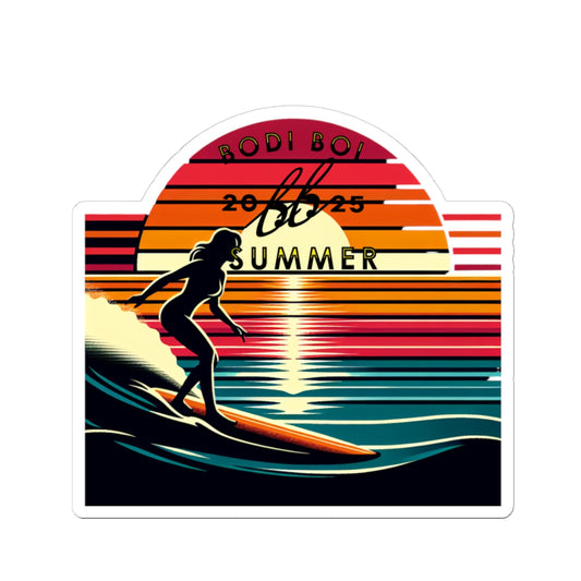 Retro Surf Kiss-Cut Stickers | Summer Vibes, Beach Decor, Laptop Stickers, Surfing Gifts, Ocean Lovers
