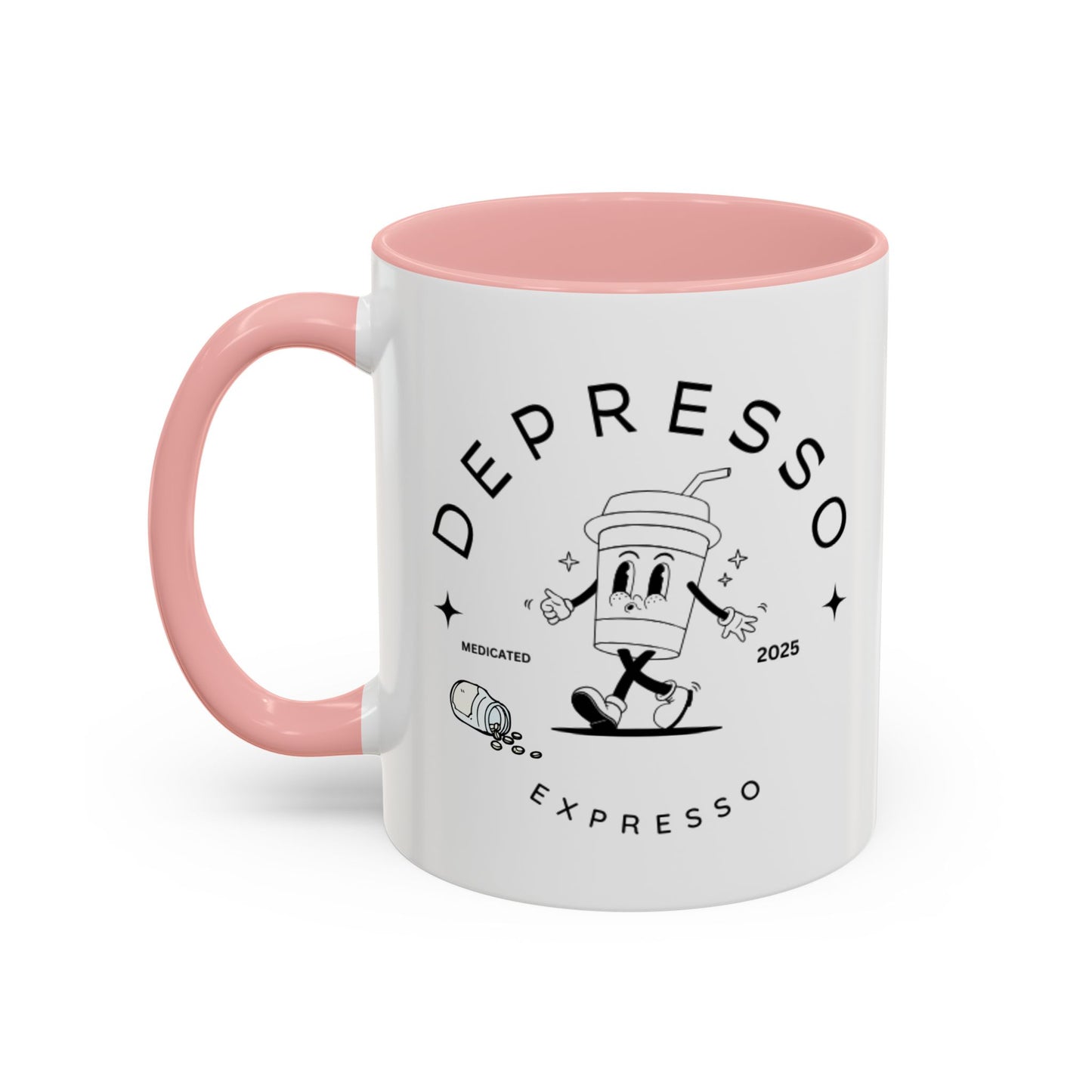 Coffee Mug, Funny Espresso Mug, Gift for Coffee Lovers, Depresso Expresso Humor Cup, Kitchen Decor, Barista Gift, Quirky Beverage Cup,