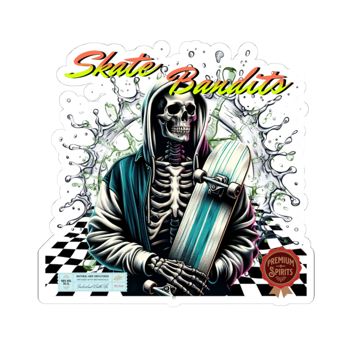 Skate Bandit Stickers, Cool Skateboard Stickers, Edgy Art for Teens, Unique Gift for Skaters, Halloween Decor, Laptop Decals