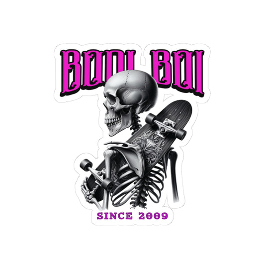 Skeleton Skateboarder Kiss-Cut Stickers, Goth Stickers, Halloween Decor, Skateboard Accessories, Unique Gifts, Art Stickers