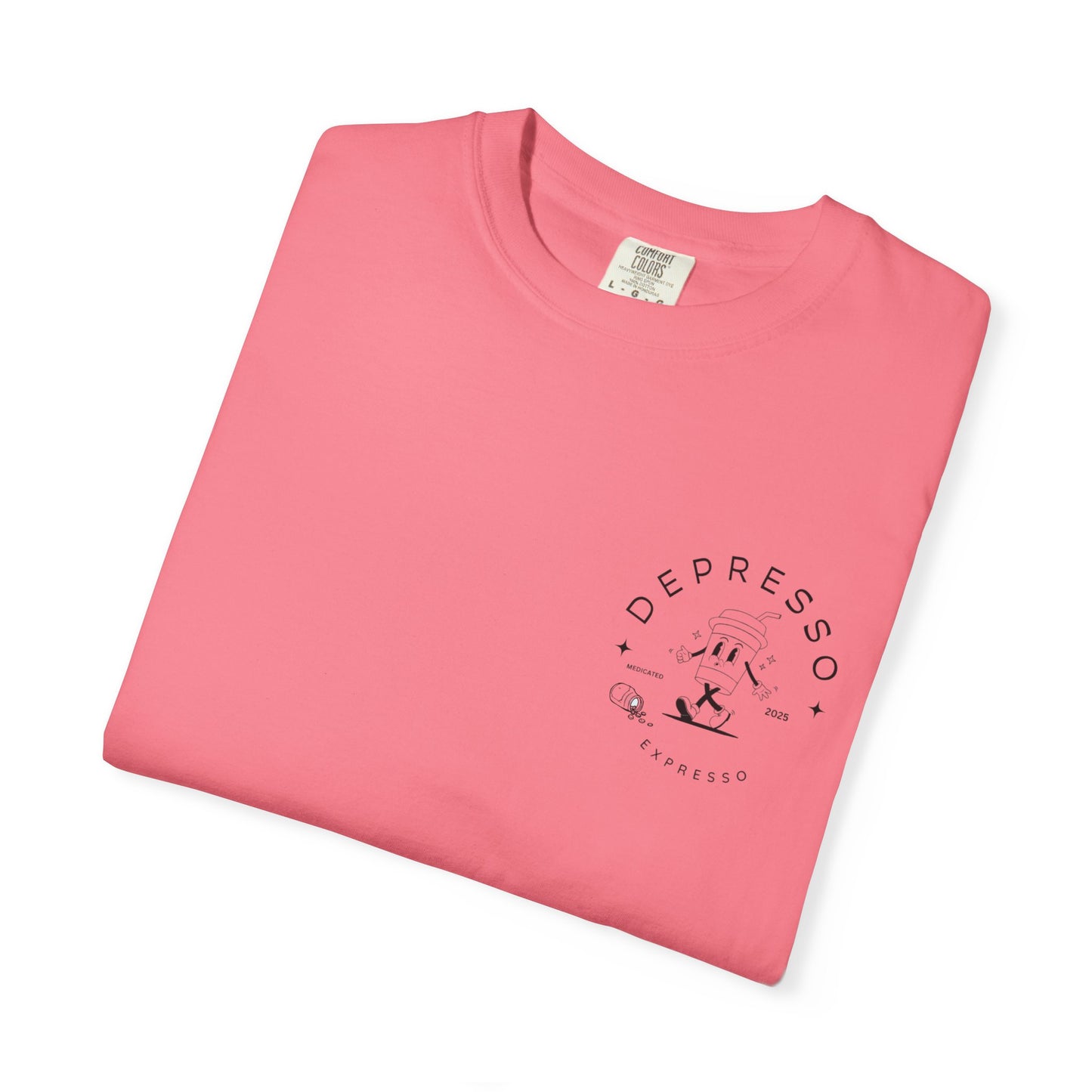 Depresso Expresso Garment-Dyed T-Shirt, Vintage Coffee Lover Tee, Casual Unisex Wear, Gift for Baristas, Perfect for Everyday Style