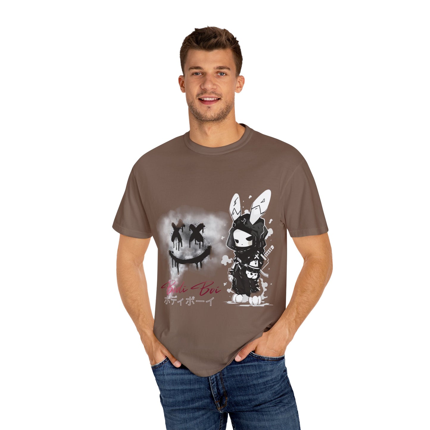 Artistic Graphic Tee featuring Unique Bunny Design, Unisex T-Shirt, Casual Wear, Streetwear, Gift for Anime Lovers, Alternative Fashion