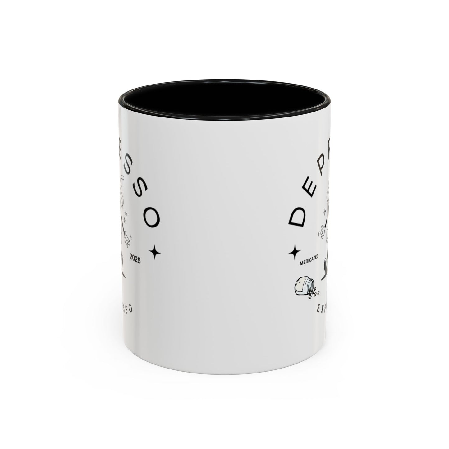 Coffee Mug, Funny Espresso Mug, Gift for Coffee Lovers, Depresso Expresso Humor Cup, Kitchen Decor, Barista Gift, Quirky Beverage Cup,