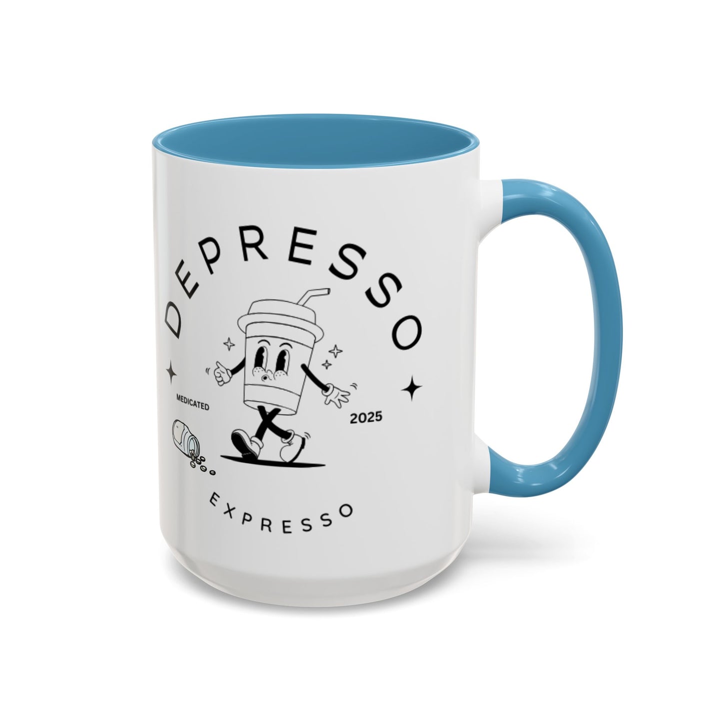 Coffee Mug, Funny Espresso Mug, Gift for Coffee Lovers, Depresso Expresso Humor Cup, Kitchen Decor, Barista Gift, Quirky Beverage Cup,