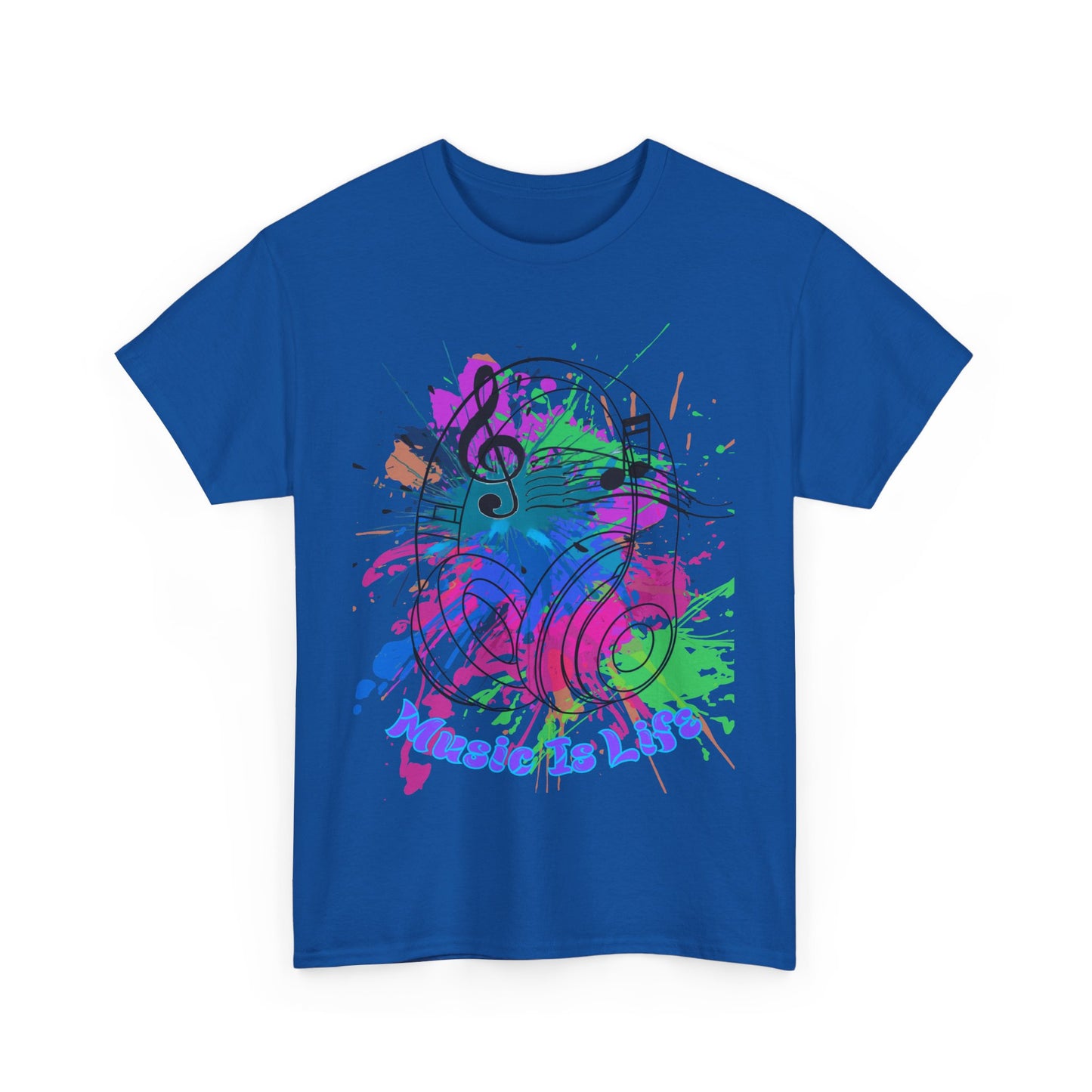 Music Is Life Unisex Heavy Cotton Tee - Perfect for Music Lovers, Gift for Musicians, Concerts, Festivals, Everyday Wear