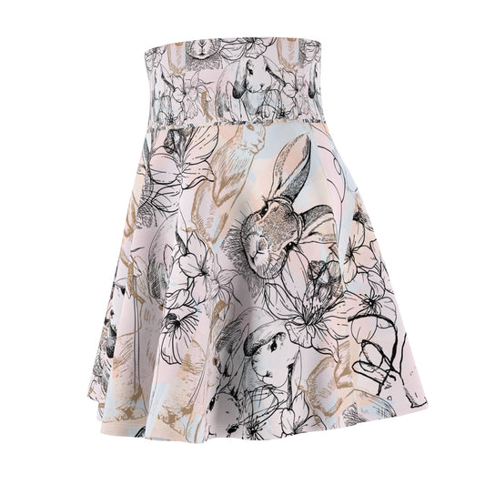 Bunny Front And Back Women Skater Skirt, Trendy Fashion, Casual Outfit, Summer Style, Boho Vibes, Everyday Wear, Gift Idea