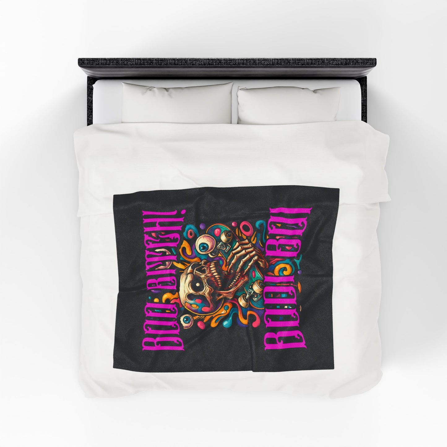 Bold Skull Graphic Plush Blanket - 'Boo Bitch! Boi Boi', Cozy Halloween Decor, Perfect Gift for Halloween Parties, Spooky Home [...]