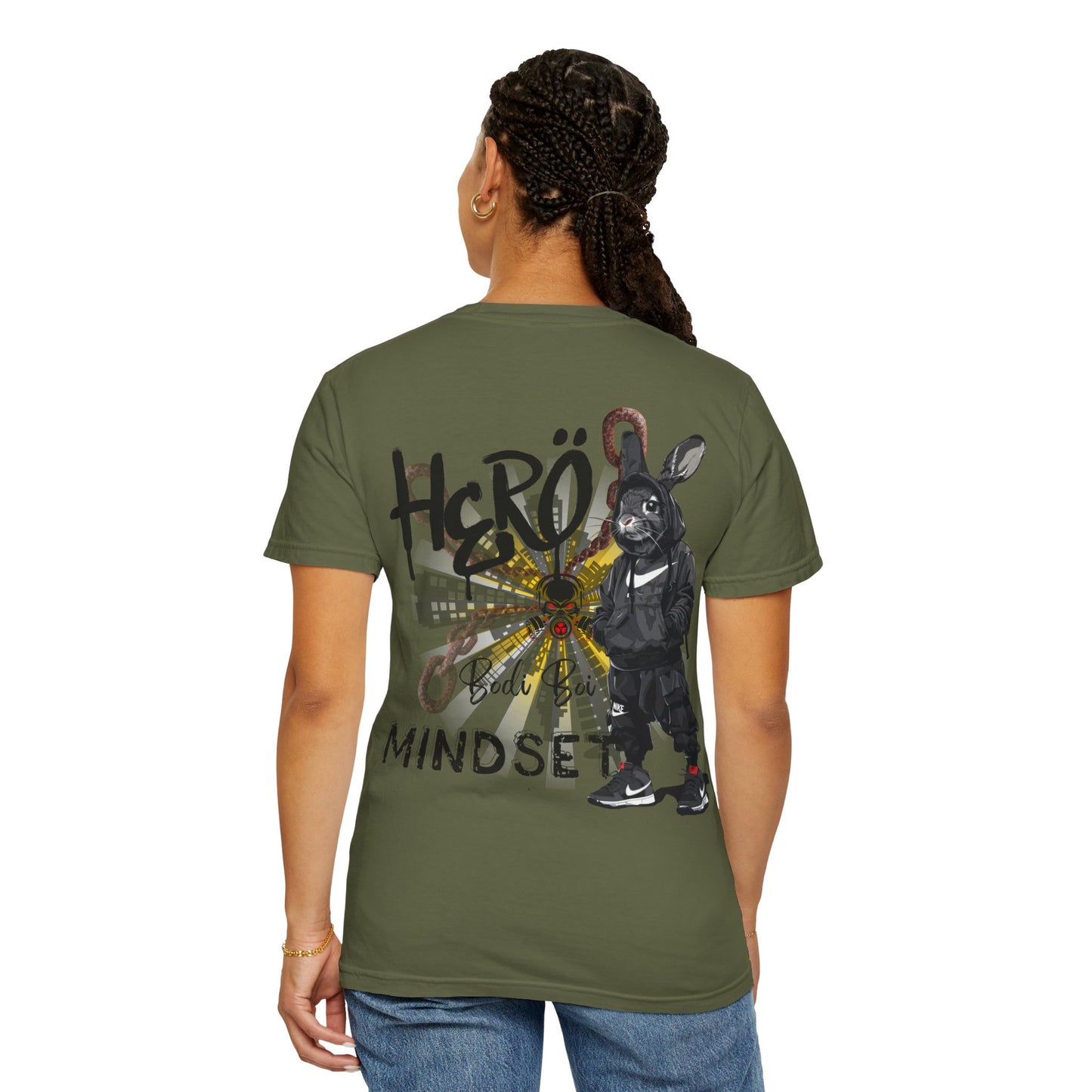 Hero Mindset Unisex Garment-Dyed T-shirt, Motivational Tee, Streetwear, Casual Wear, Gift for Him/Her, Urban Style Shirt