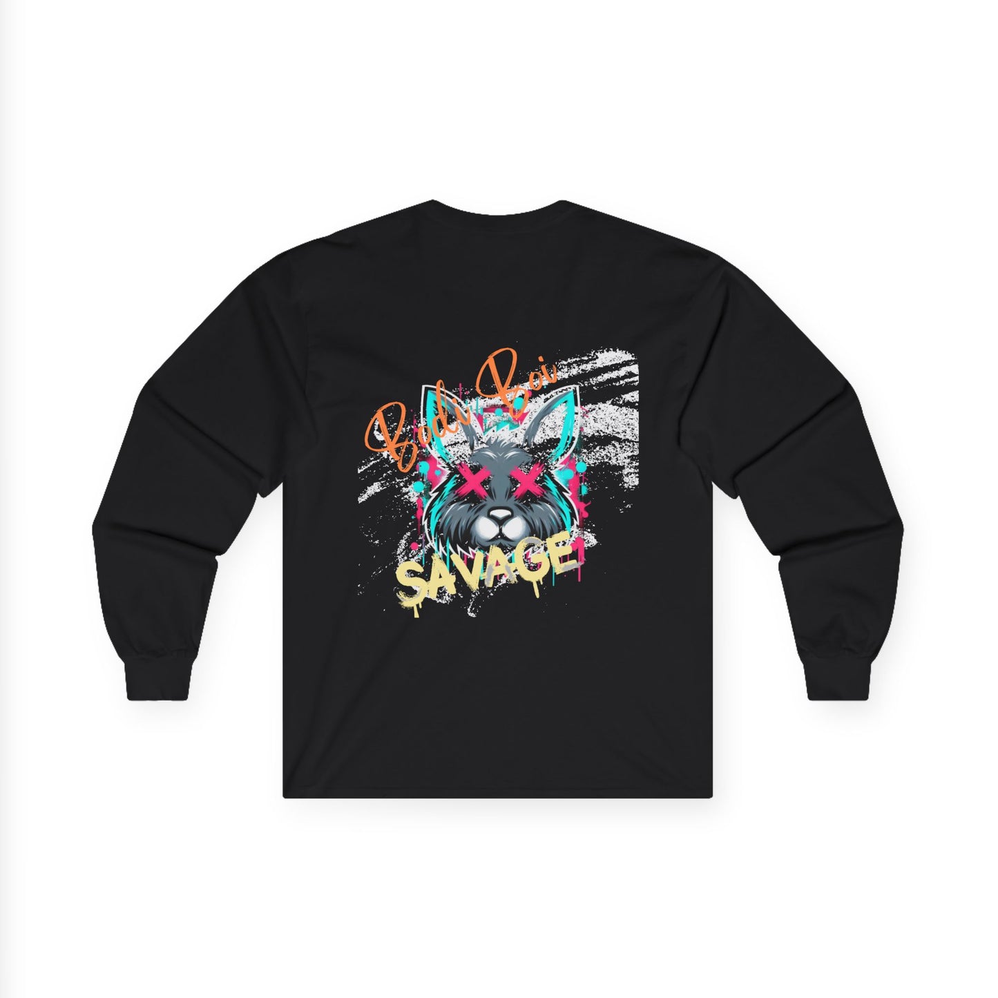 Graffiti Style Unisex Long Sleeve Tee, Trendy Graphic Shirt for Streetwear, Gift for Artists, Stylish Casual Wear, Unique Fashion Top