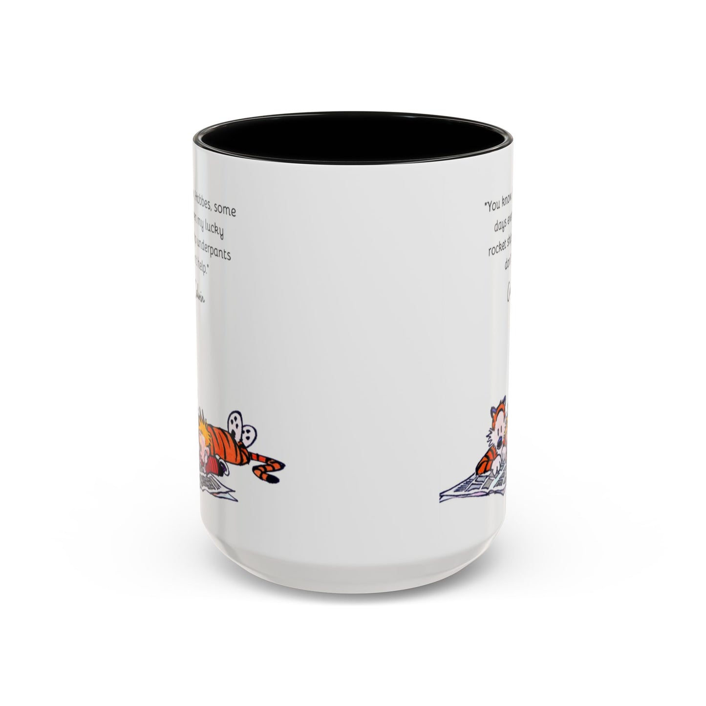 Calvin and Hobbes Inspired Accent Coffee Mug - Fun Gift for Fans, Morning Coffee, Cute Quote Mug, Whimsical Gift, Reading Companion