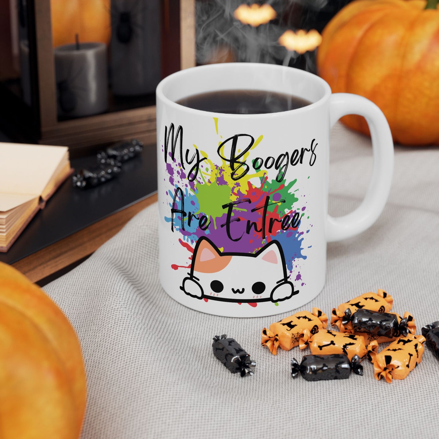 My boogers are entree Inspirational Ceramic Mug - My Fingers Are Free, Gift for Artists, Motivational Coffee Mug, Home Office Decor, Birthday Gift