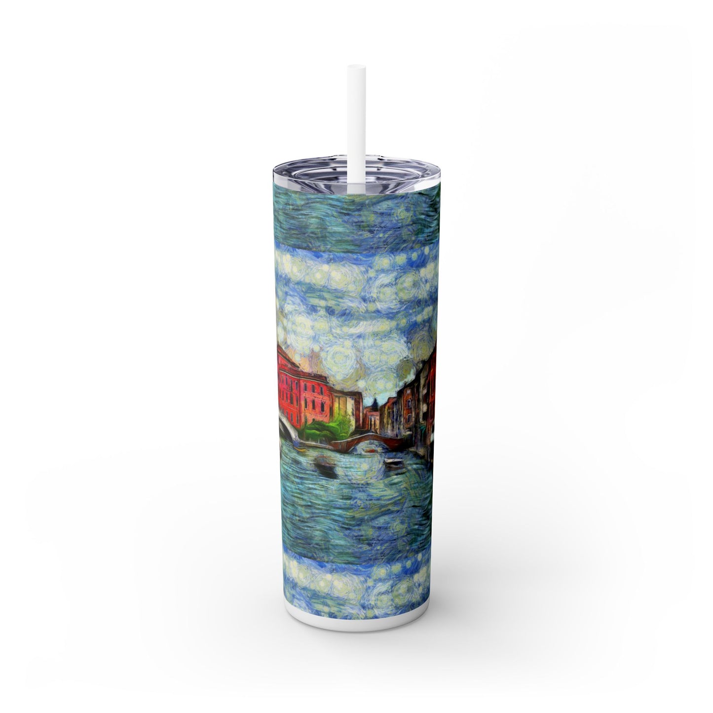 Van Gogh Skinny Tumbler, Art-Inspired Travel Mug, 20oz Drinkware for Home and Office, Perfect Gift for Art Lovers