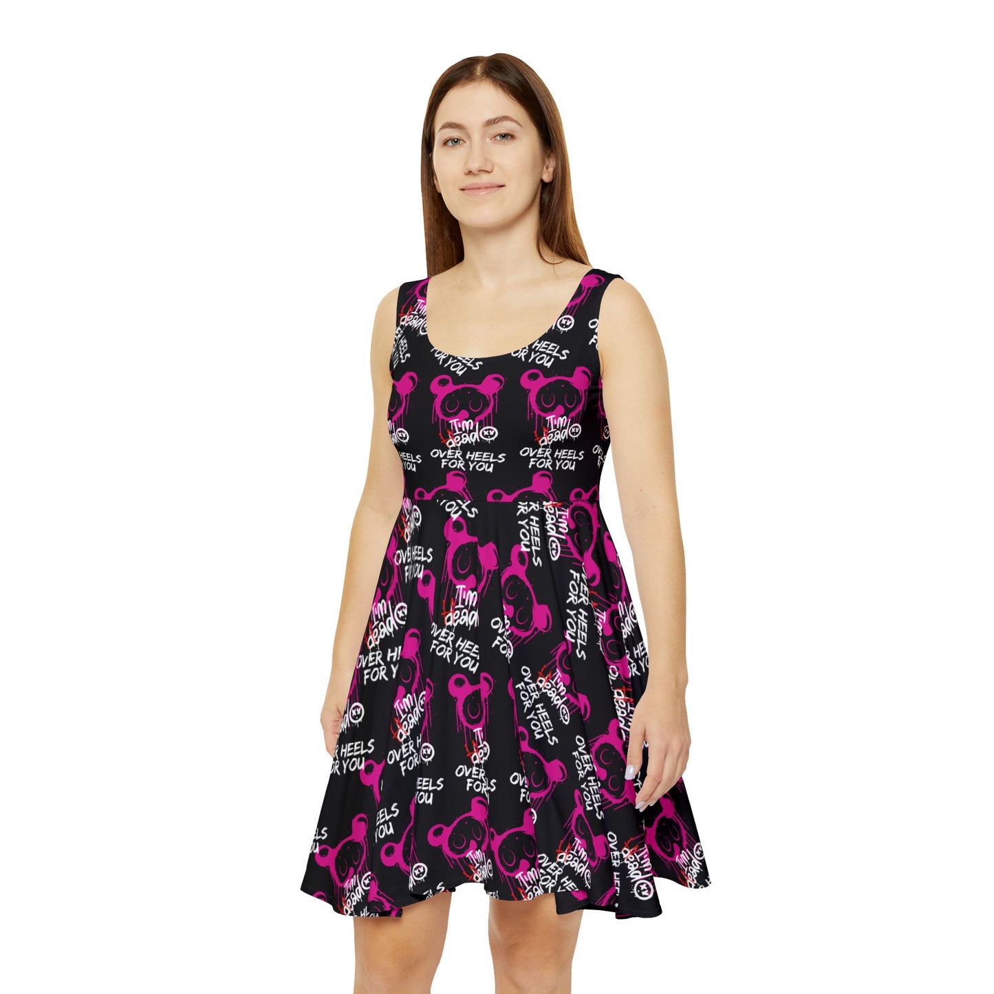 Pink Dead for You Skater Dress