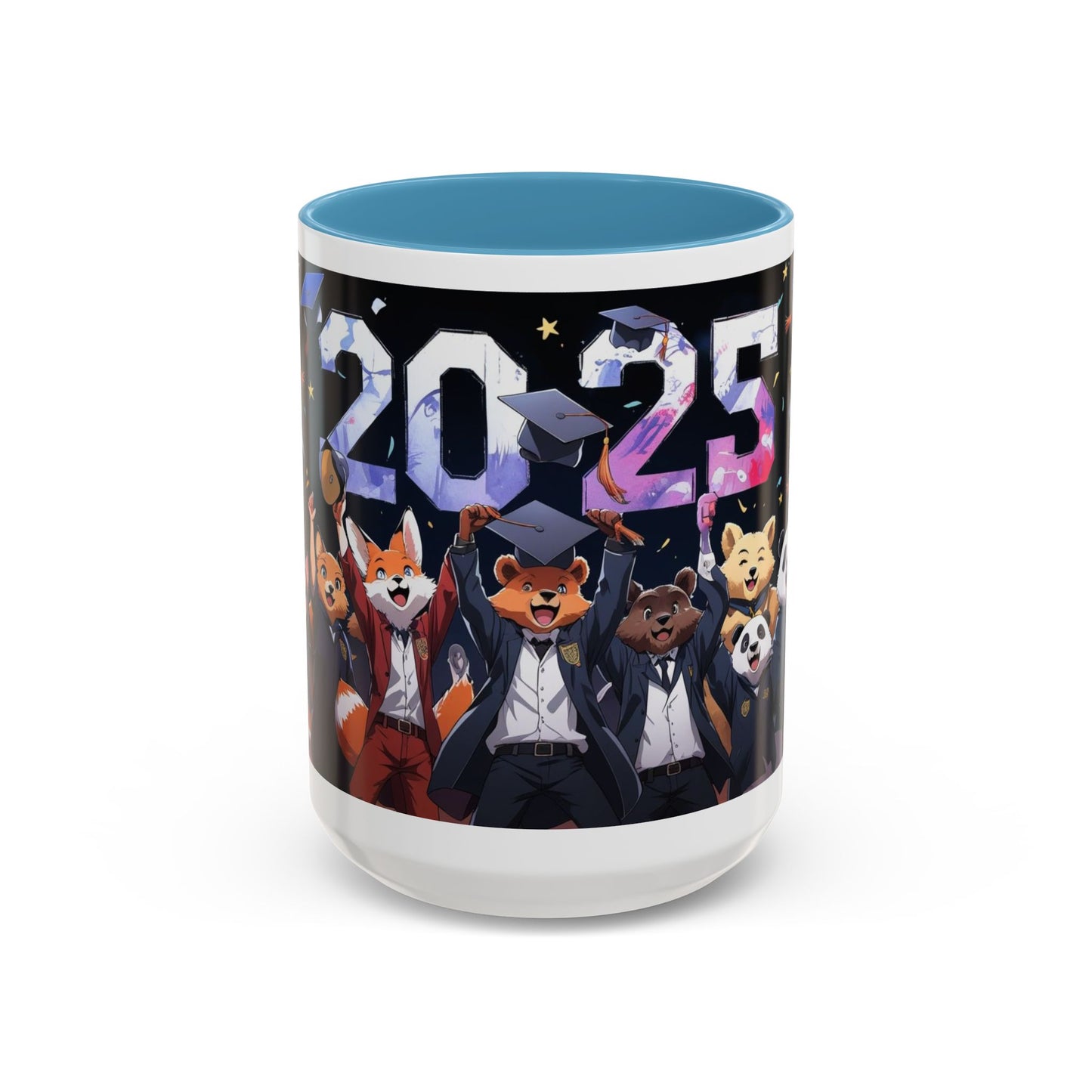Anime Animals Graduation Celebration Coffee Mug, Funny Animal Graduation Mug, Custom Graduate Gift, Class of 2025 Mug, Unique Graduation Present
