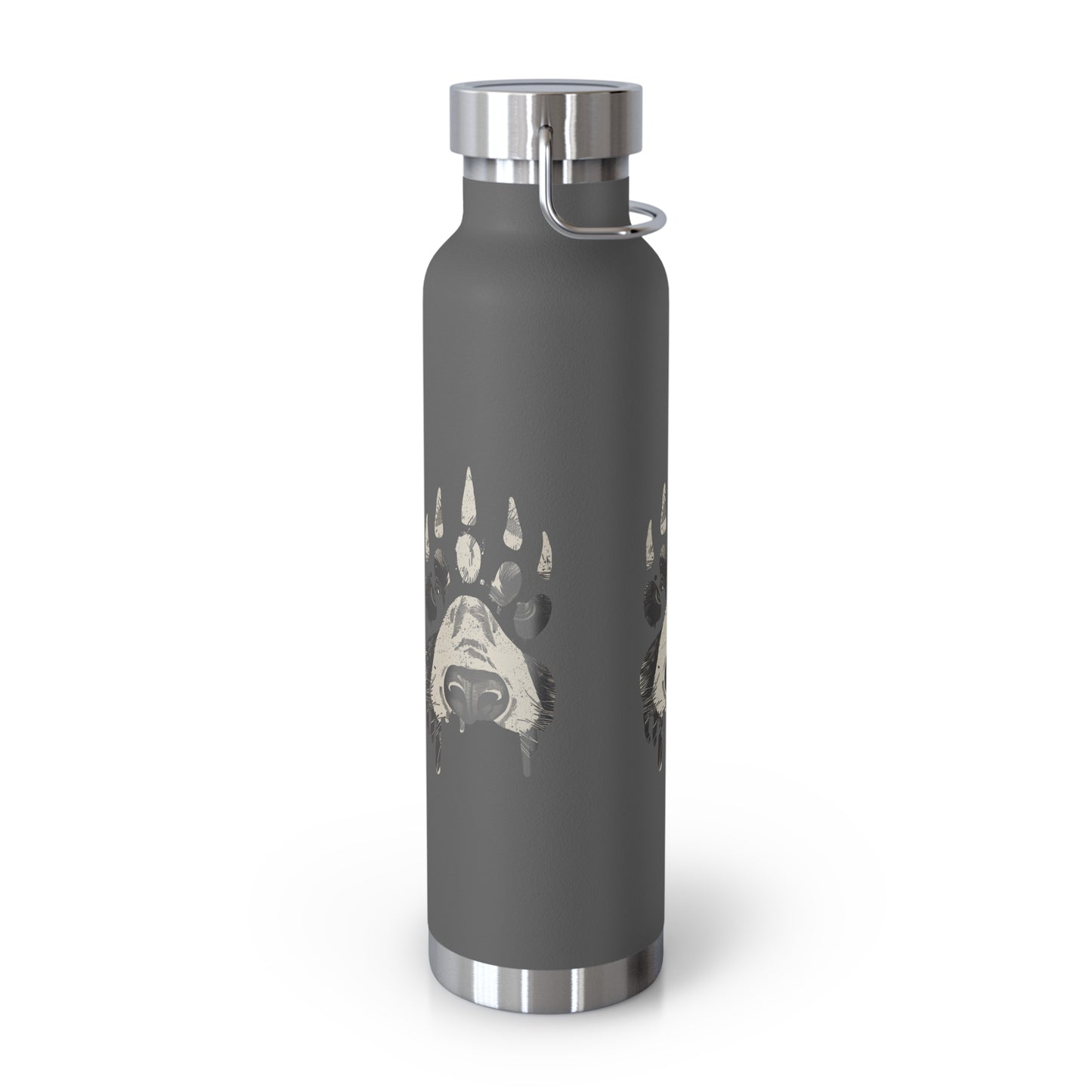 Bear Paw Insulated Water Bottle, 22oz Metal Flask, Eco-Friendly Travel Mug, Outdoor Sports Gear, Wildlife Lover Gift