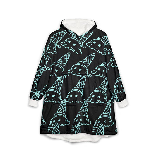 Cozy Ice Cream Hooded Blanket | Cute Chill Nights, Perfect Gift for Ice Cream Lovers, Home Comforts, Lounge Wear, Unique Fashion