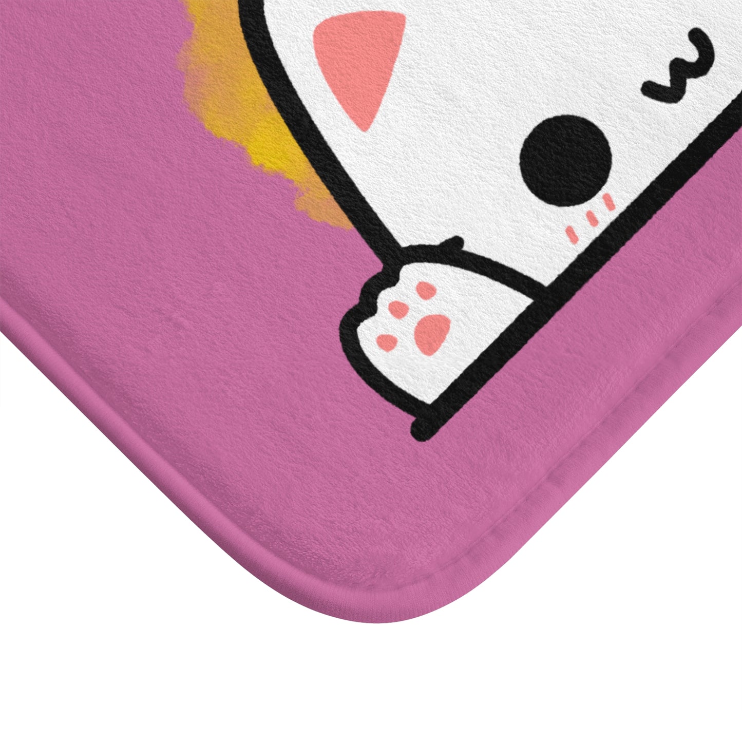 Great Mind Cat Bath Mat with Cheerful Quote, Cute Bathroom Decor, Perfect Gift for Cat Lovers, Fun Home Accessories, Pet Themed Gifts