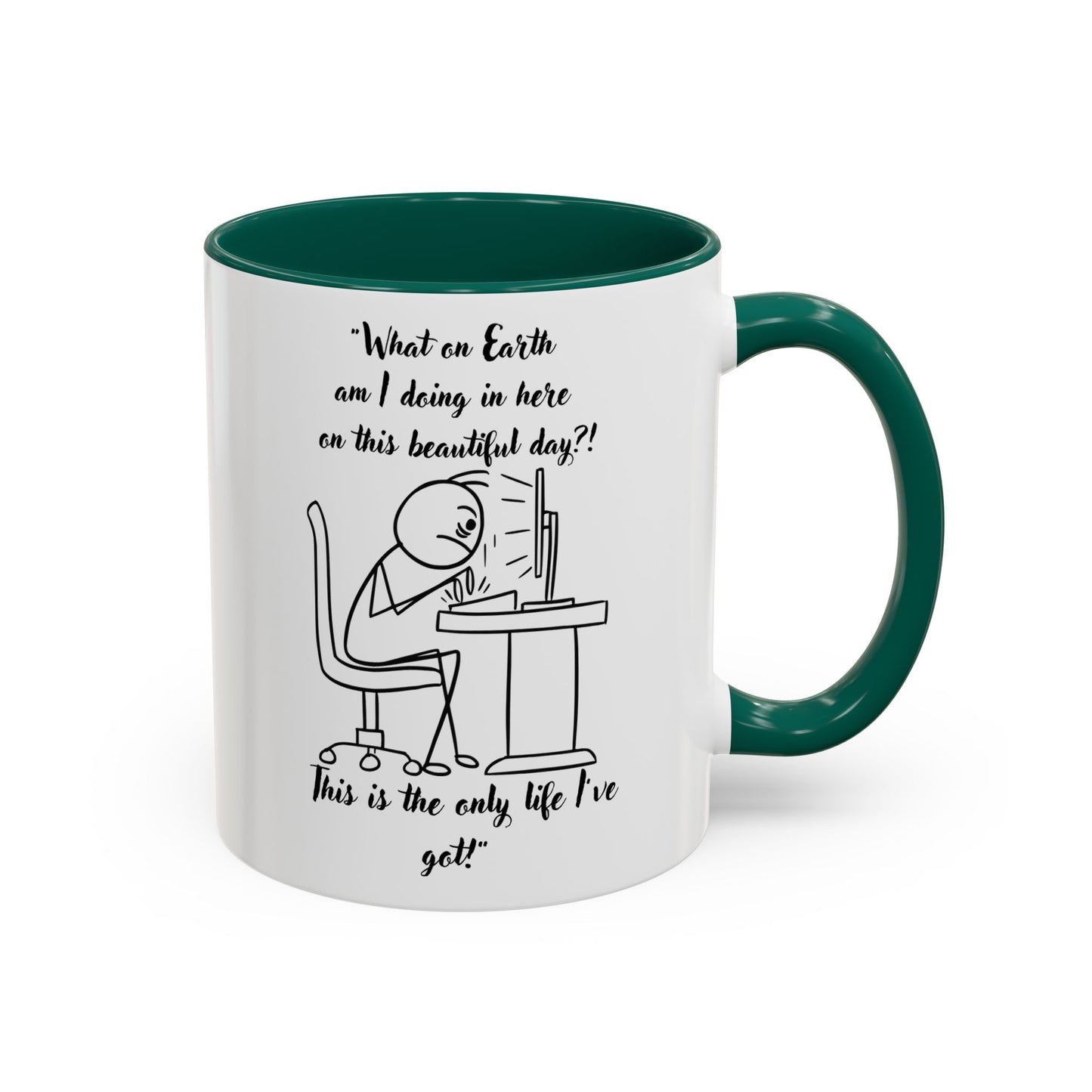 What am I doing here Coffee Mug | Fun Gift for Cat Lovers, Office Decor, Birthday, Inspirational Quote