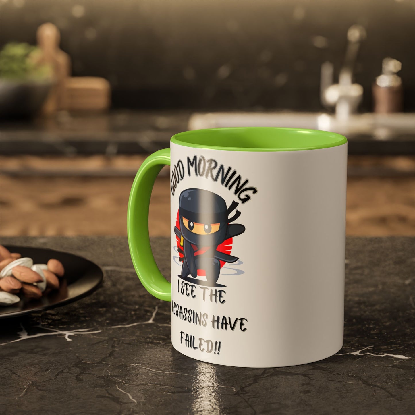 Colourful Assassins have failed Coffee Mug, 11oz/15oz, Funny Gift for Him/Her, Office Humor, Birthday Present, Unique Ceramic Mugs