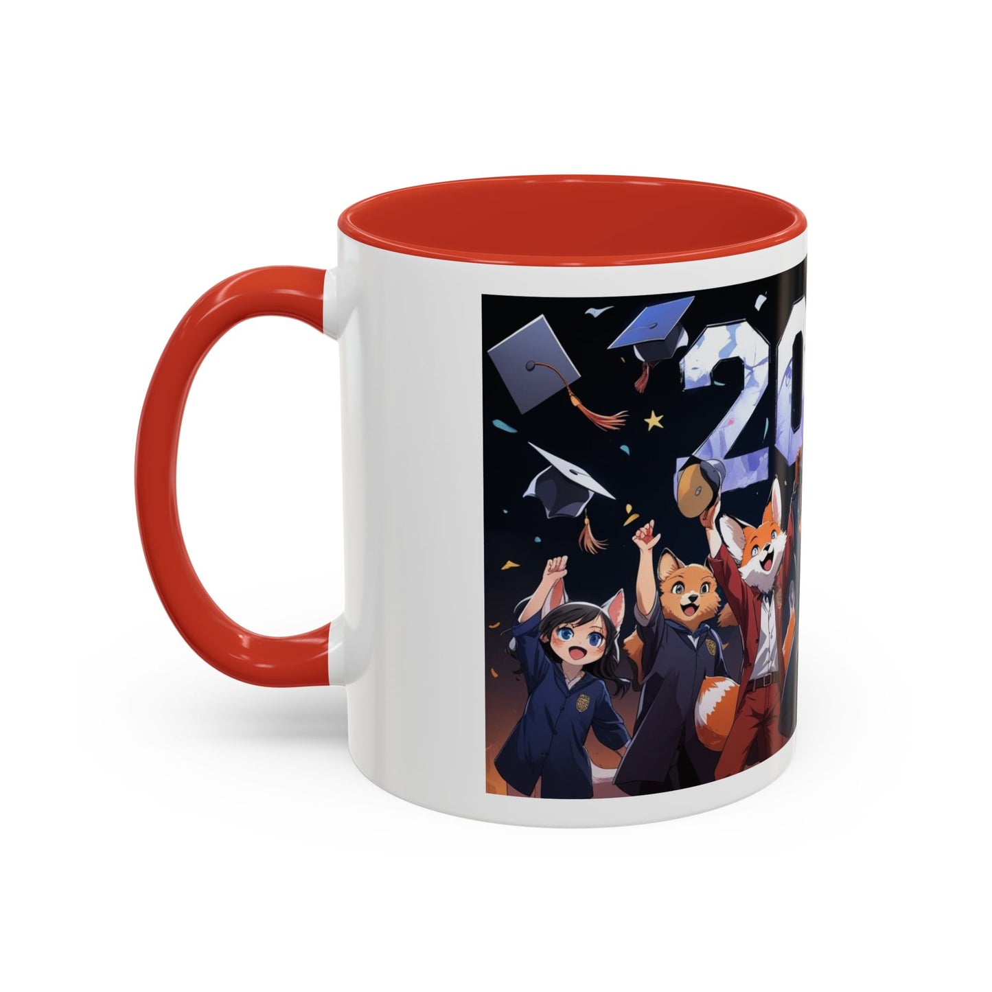 Anime Animals Graduation Celebration Coffee Mug, Funny Animal Graduation Mug, Custom Graduate Gift, Class of 2025 Mug, Unique Graduation Present
