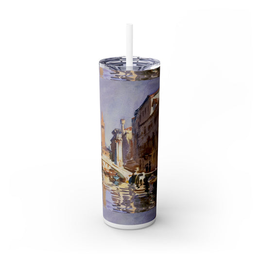 Artistic Skinny Tumbler with Straw, 20oz, Coffee Cup, Travel Mug, Gift for Art Lovers, Home Decor, Water Bottle, Monet Inspired