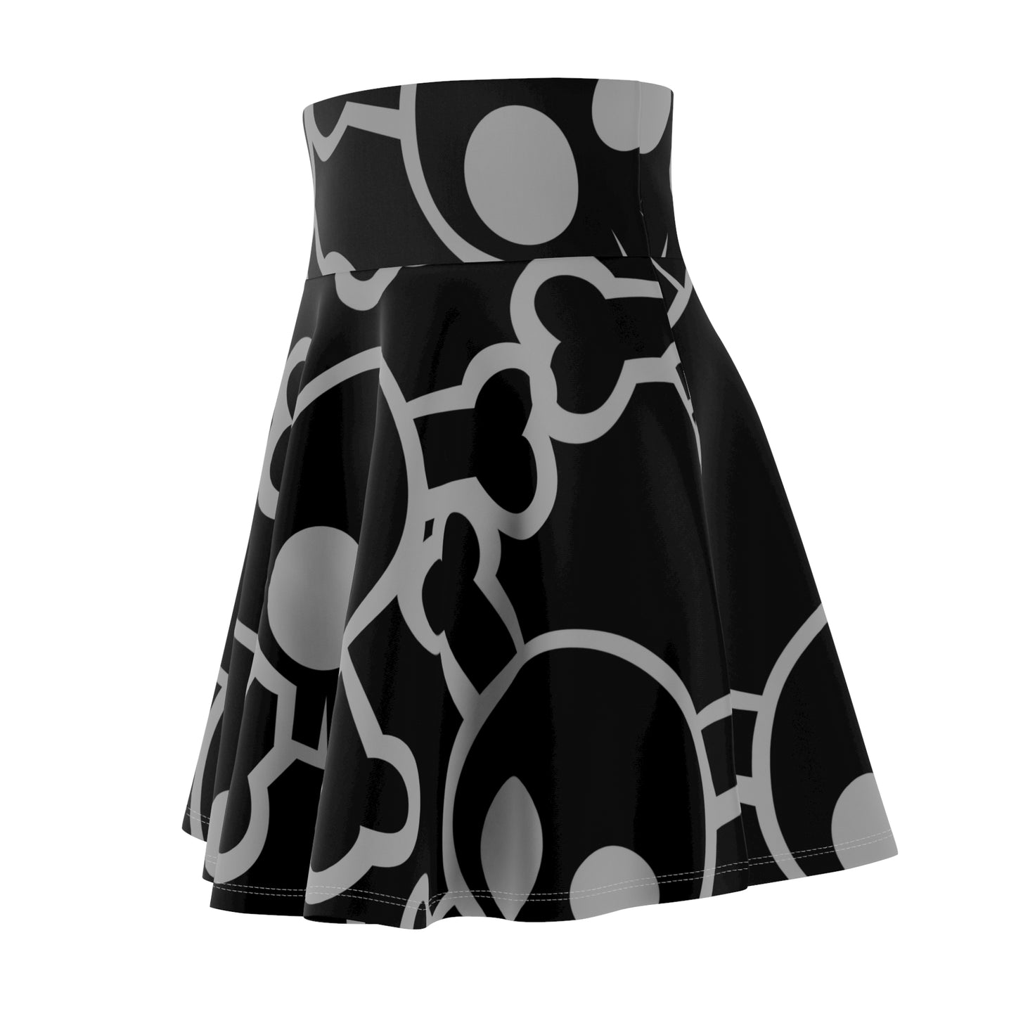 Women's Skater Skirt with Skull Print, Skirt for Music Festivals, Edgy Fashion Piece, Halloween Outfit, Alternative Style