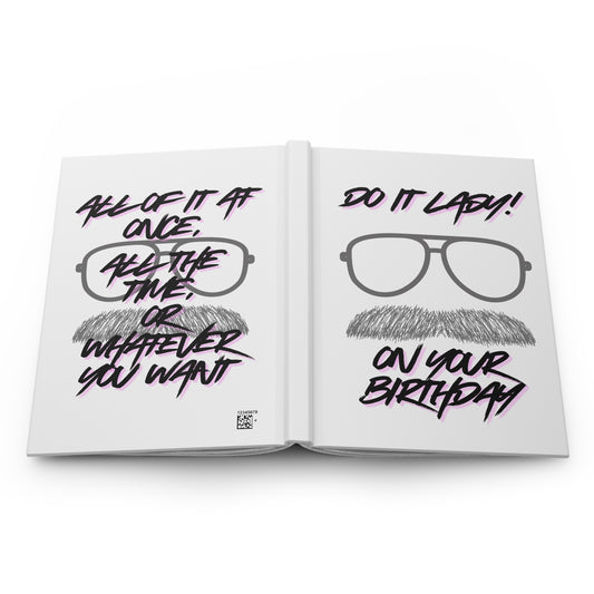 Birthday Journal for Lazy Souls, Gift for Him, Do It Lazy!, Funny Journal, Unique Birthday Gift, Creative Writing Notebook, Mustache Design