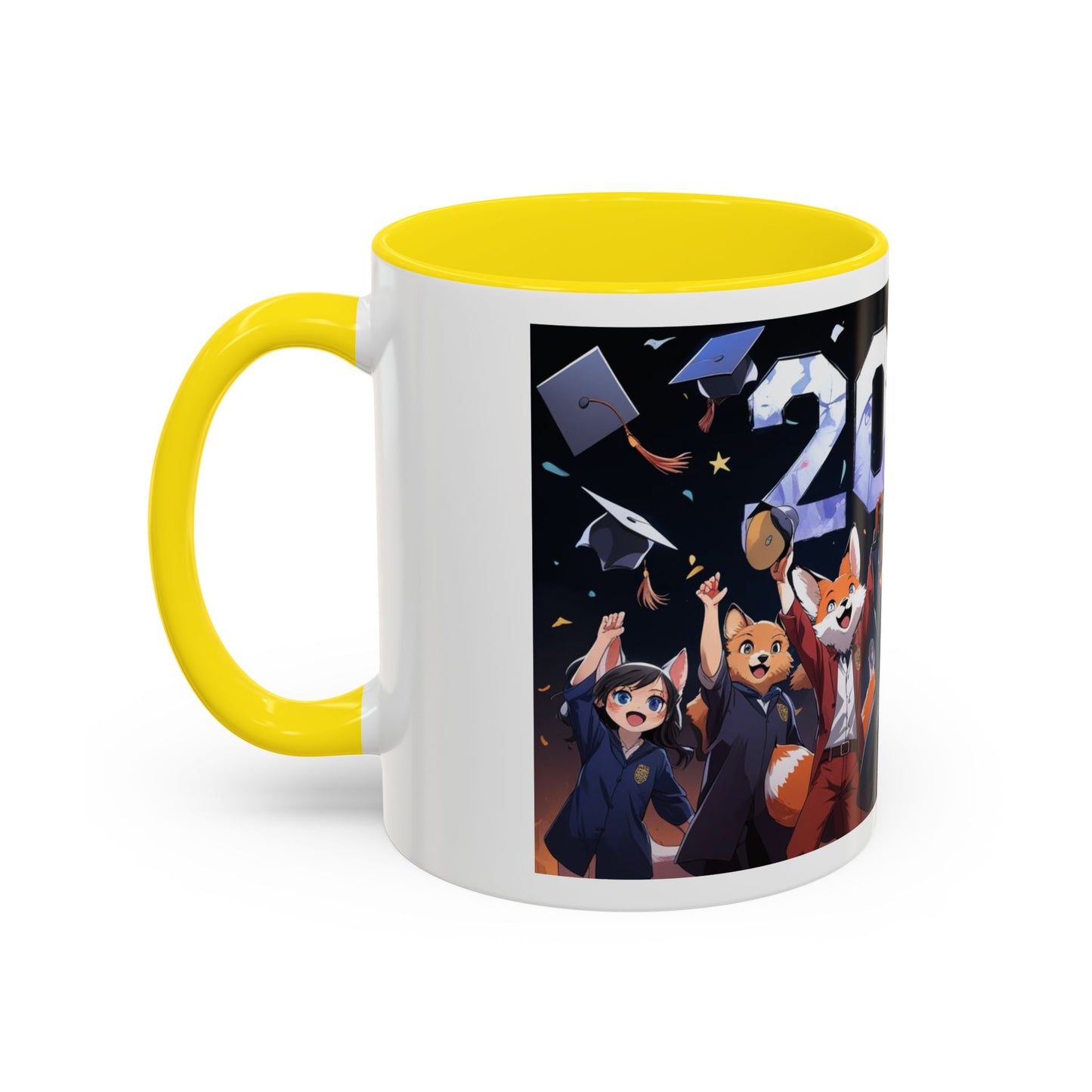 Anime Animals Graduation Celebration Coffee Mug, Funny Animal Graduation Mug, Custom Graduate Gift, Class of 2025 Mug, Unique Graduation Present