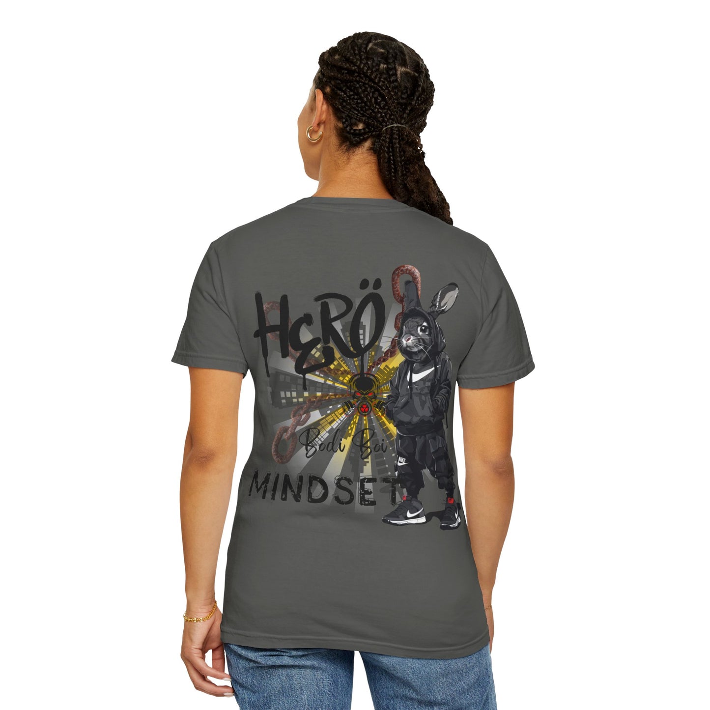Hero Mindset Unisex Garment-Dyed T-shirt, Motivational Tee, Streetwear, Casual Wear, Gift for Him/Her, Urban Style Shirt