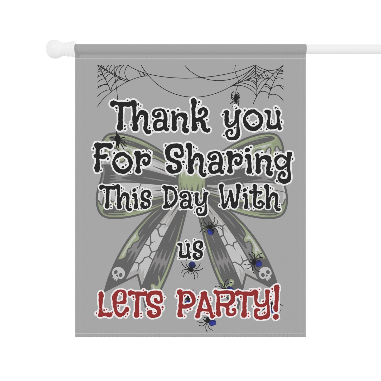 Garden Party Banner, Outdoor Decor, Halloween Party, Fall Celebration, Yard Sign, Festive Banner, Spider Theme