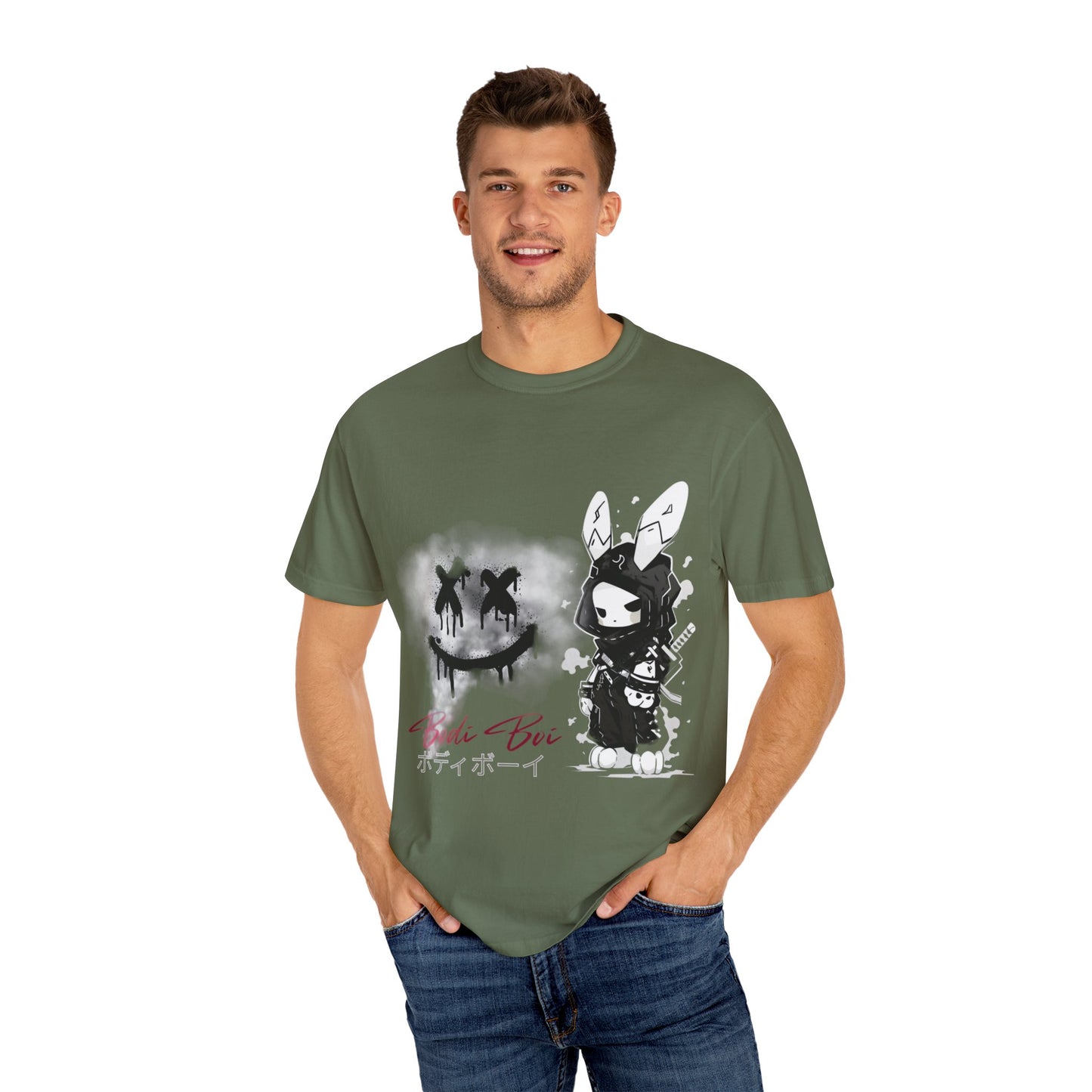 Artistic Graphic Tee featuring Unique Bunny Design, Unisex T-Shirt, Casual Wear, Streetwear, Gift for Anime Lovers, Alternative Fashion