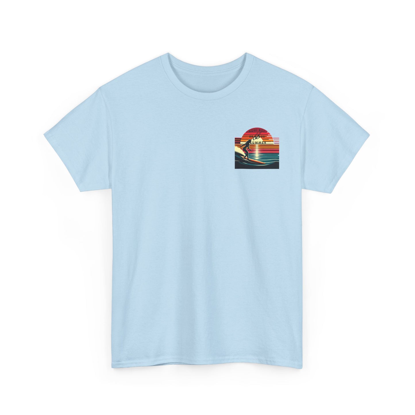 Surf Sunset Unisex Heavy Cotton Tee | Relaxed Summer Vibe, Perfect for Beach Days, Vacation, Gifts, Casual Wear, Fun Times