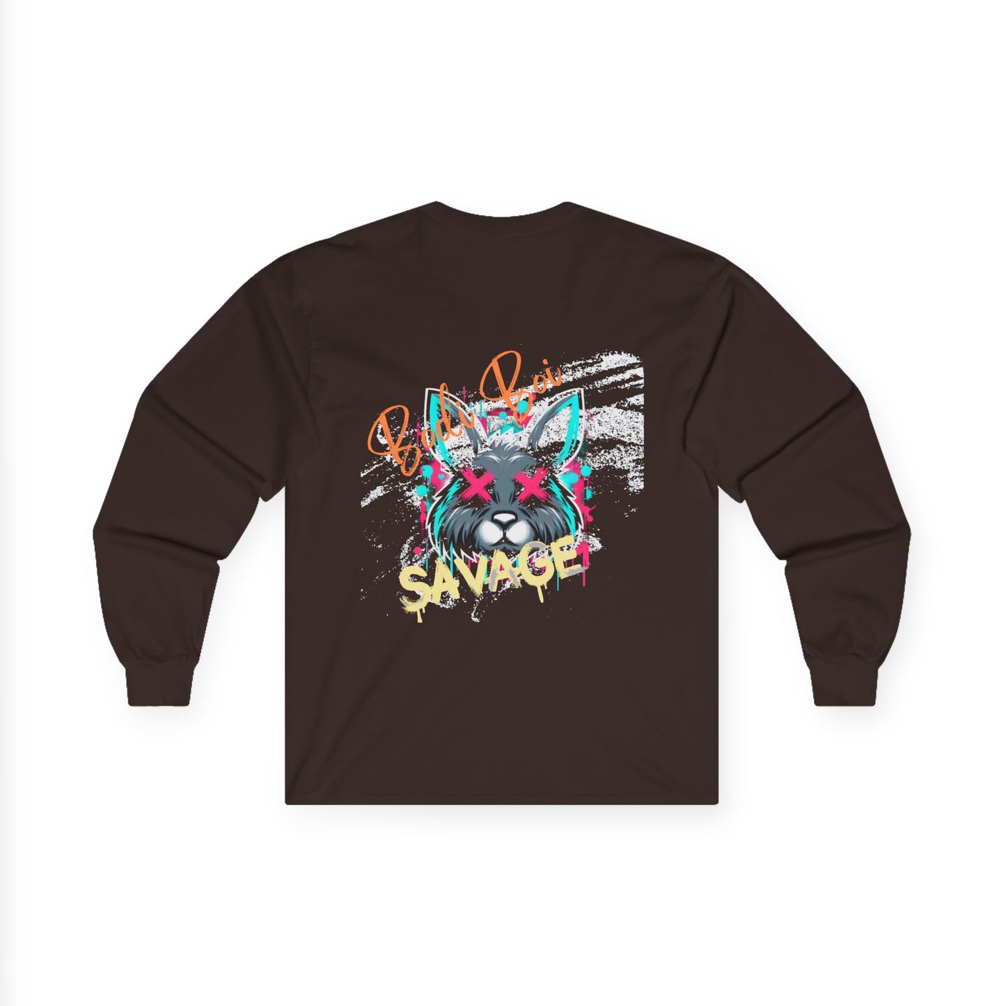 Graffiti Style Unisex Long Sleeve Tee, Trendy Graphic Shirt for Streetwear, Gift for Artists, Stylish Casual Wear, Unique Fashion Top