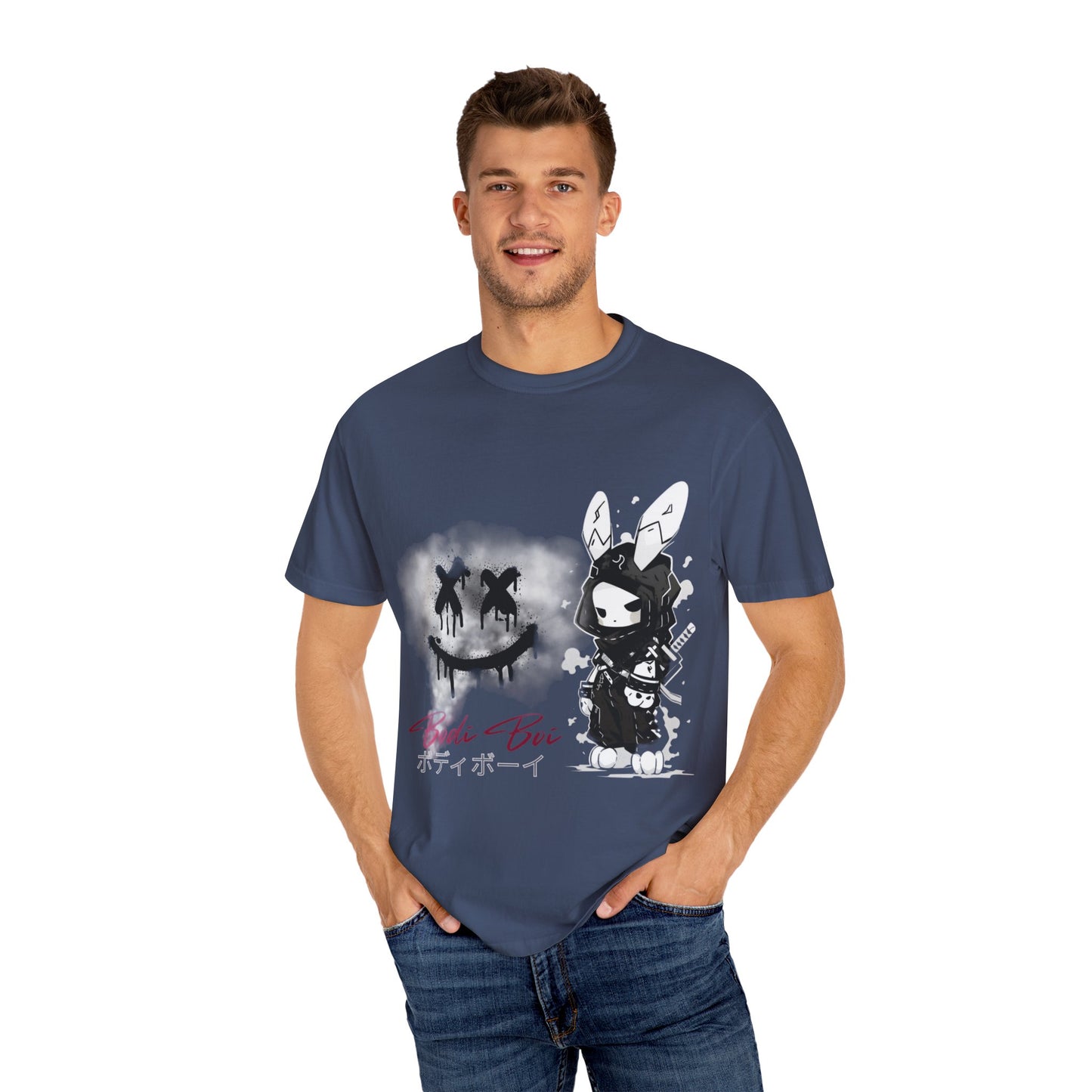 Artistic Graphic Tee featuring Unique Bunny Design, Unisex T-Shirt, Casual Wear, Streetwear, Gift for Anime Lovers, Alternative Fashion