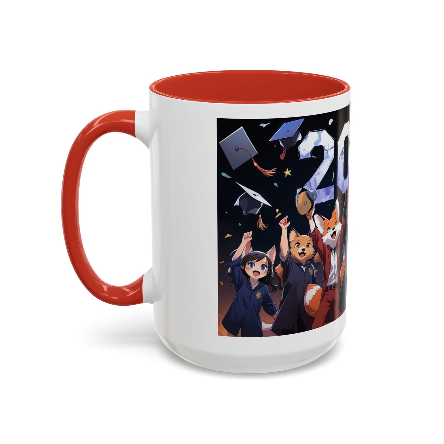 Anime Animals Graduation Celebration Coffee Mug, Funny Animal Graduation Mug, Custom Graduate Gift, Class of 2025 Mug, Unique Graduation Present
