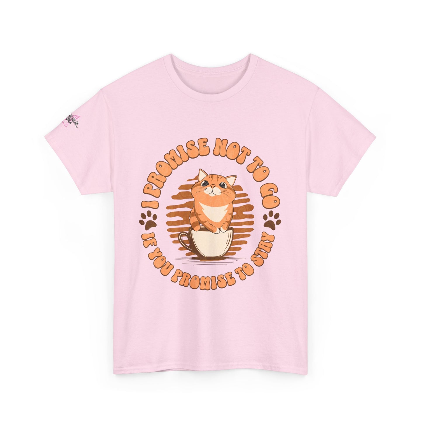 Promise Not to Go Cat Tee, Unisex Cotton T-Shirt, Gift for Cat Lovers, Cute Pet Shirt, Animal Lover Apparel