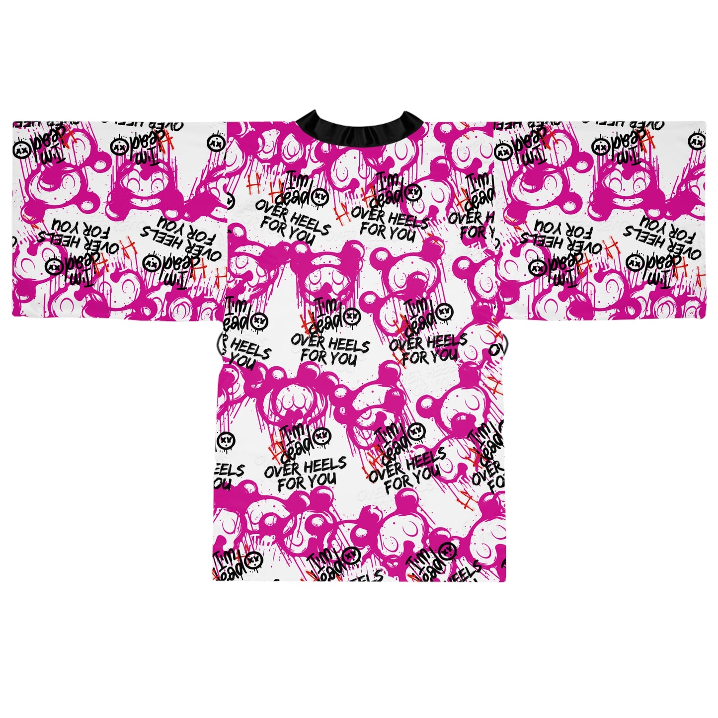 Graphic Long Sleeve Kimono Robe - Cozy Loungewear and Gift for Her
