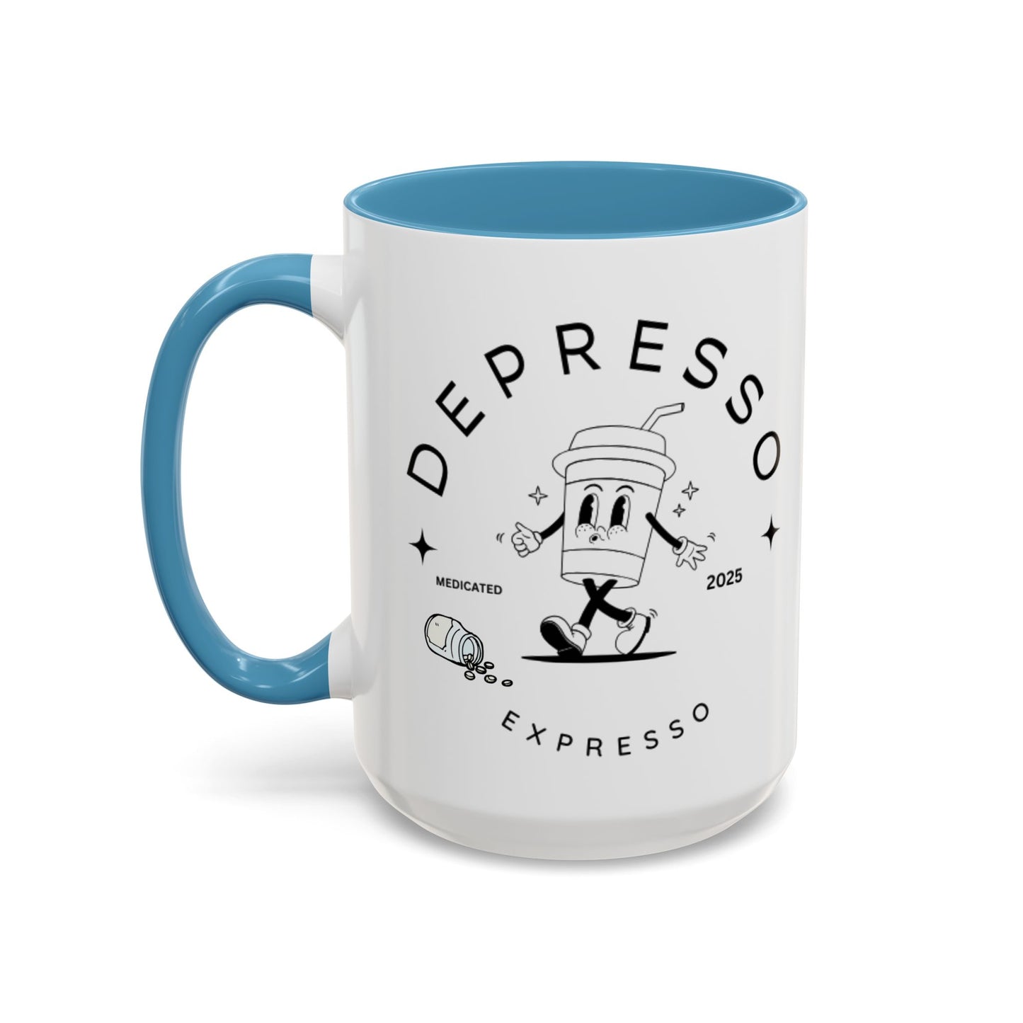 Coffee Mug, Funny Espresso Mug, Gift for Coffee Lovers, Depresso Expresso Humor Cup, Kitchen Decor, Barista Gift, Quirky Beverage Cup,
