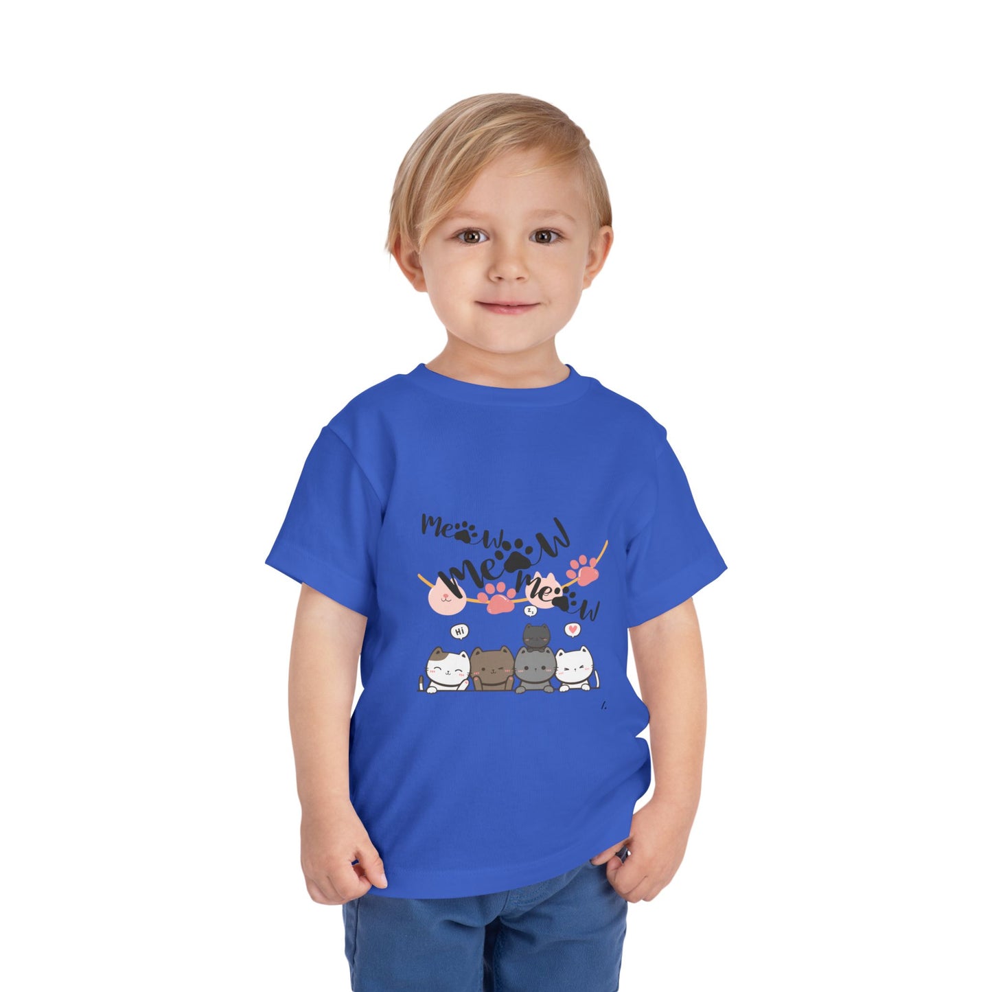 Cute Cat mum I'm here Toddler Tee, Kids Cat T-Shirt, Meow Short Sleeve Top, Adorable Animal Shirt, Fun Playwear for Toddlers
