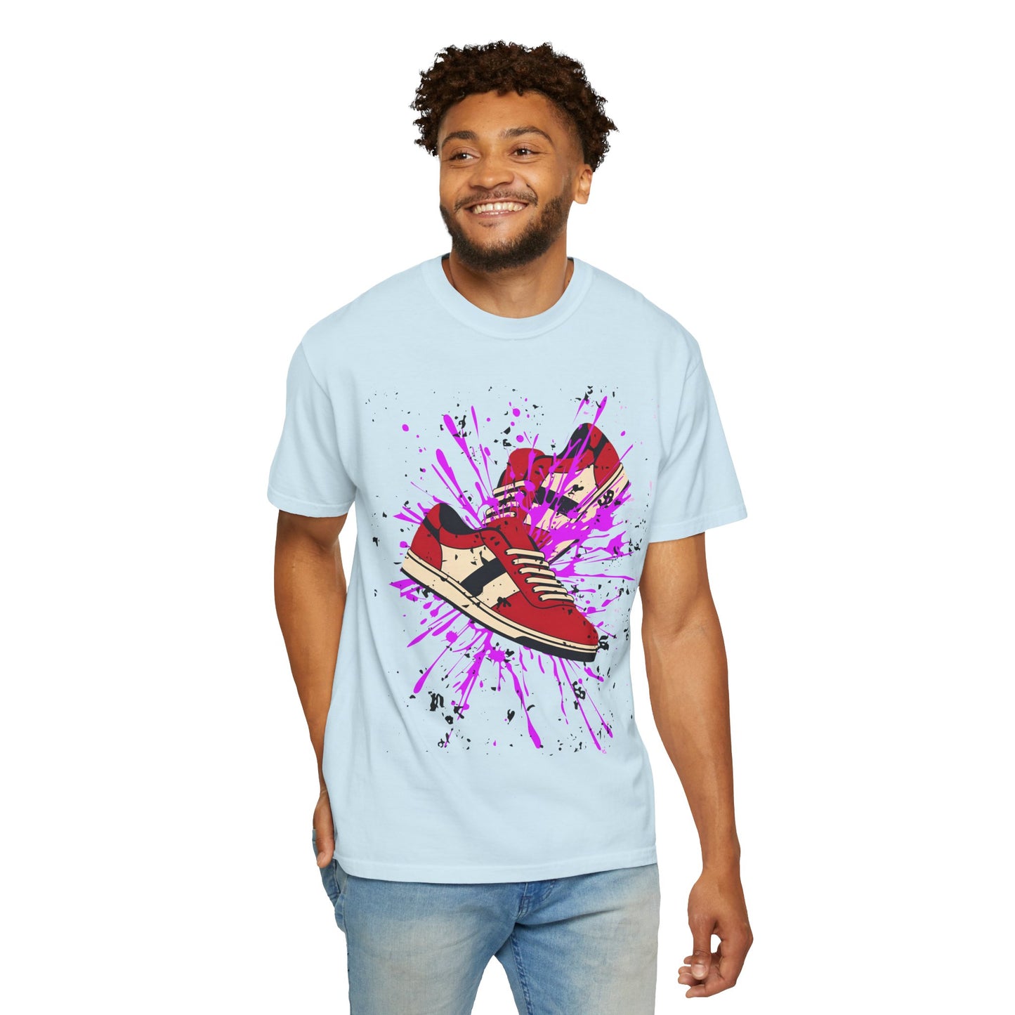 Sneaker Splash Unisex T-Shirt | Vibrant Graphic Tee | Streetwear Style | Perfect for Gift Giving | Hip-Hop Fashion | Casual Wear